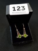 VINTAGE SILVER PERIDOT DROP EAARINGS