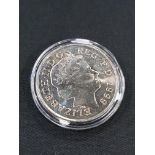 SILVER £5 COIN (ANNO DOMINI) RAISED EDGED LETTERING