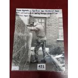 ORIGINAL NORTHERN IRELAND TROUBLES OPERATION BANNER PHOTO OF A GORDON HIGHLANDER ON FOOT PATROL NEAR