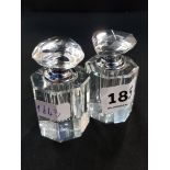 2 CUT GLASS PERFUME BOTTLES