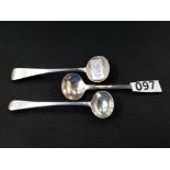 3 SILVER GEORGIAN SALT SPOONS