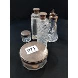 ANTIQUE SILVER LIDDED JARS