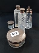 ANTIQUE SILVER LIDDED JARS