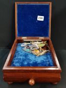 ANTIQUE JEWELLERY BOX AND CONTENTS