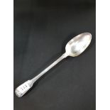 LARGE AND HEAVY GEORGIAN SILVER SERVING SPOON BY WILLIAM CHAWNER LONDON