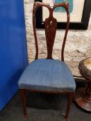 ANTIQUE INLAID CHAIR FROM LORD PIRRIE'S BOAT 'THE SHAMROCK'