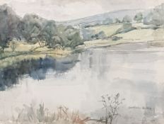 MID 20TH CENTURY WATERCOLOUR OF FERMANAGH LAKE BY KATHLEEN BRIDLE ENNISKILLEN ARIST AND TUTOR TO