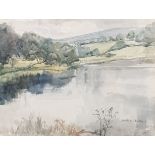 MID 20TH CENTURY WATERCOLOUR OF FERMANAGH LAKE BY KATHLEEN BRIDLE ENNISKILLEN ARIST AND TUTOR TO