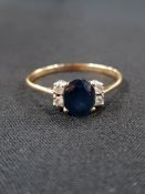 18CT GOLD DIAMOND AND SAPPHIRE RING