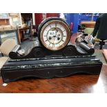 VICTORIAN LARGE DRUMHEAD CLOCK - PERFECT WORKING ORDER WITH PENDULUM