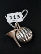 SILVER PERFUME BOTTLE PENDANT AND SILVER FUNNEL