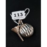 SILVER PERFUME BOTTLE PENDANT AND SILVER FUNNEL