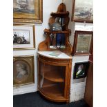 INLAID SATINWOOD VICTORIAN MARBLE TOPPED CABINET