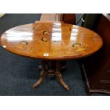 VICTORIAN INLAID WALNUT OCCASIONAL TABLE