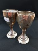 PAIR OF SILVER EGG CUPS
