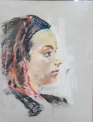 HEAD OD A GIRL IN PASTEL (UNSIGNED)