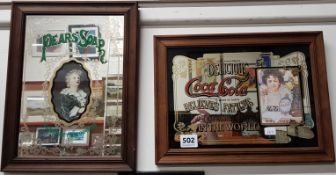 2 VINTAGE ADVERTISING MIRRORS