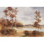 W A HUME WATERCOLOUR LANDSCAPE