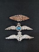 3 SILVER SWEETHEART BROOCHES