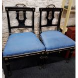 2 19TH CENTURY EBONIZED CHAIRS