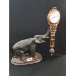 ANTIQUE BRONZE STYLE ELEPHANT MYSTERY CLOCK