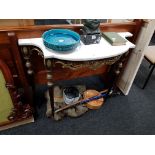 MARBLE TOPPED HALL TABLE