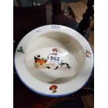ANTIQUE HAND PAINTED BABYS DISH
