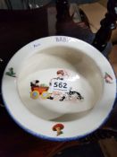 ANTIQUE HAND PAINTED BABYS DISH