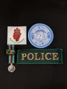 RARE RUC SENIOR OFFICERS PIN BADGE, POLICE PATCH, MINIATURE SERVICE MEDAL, 1999 RUC/UN BOSNIA BADGE,