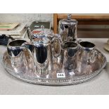 EPNS TEA SET AND TRAY