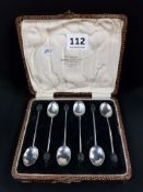 SET OF 6 SILVER COFFEE BEAN SPOONS