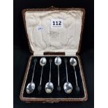 SET OF 6 SILVER COFFEE BEAN SPOONS