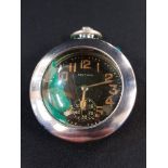 WW2 G.S.T.P MILITARY CHROME POCKET WATCH 'RUNNING'