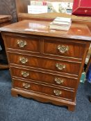INLAID MAHOGANY 2 OVER 3 CHEST OF DRAWERS