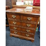 INLAID MAHOGANY 2 OVER 3 CHEST OF DRAWERS