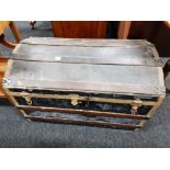 LARGE ANTIQUE DOMED TRUNK