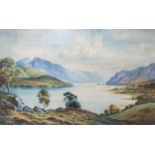 THIRLMERE AND HELVELLYN CUMBRIA WATERCOLOUR GEORGE FARRELL