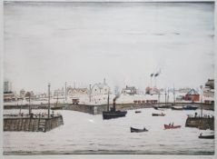 L S LOWRY 'THE HARBOUR' 22X16