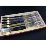 SET OF 6 SILVER HANDLED KNIVES