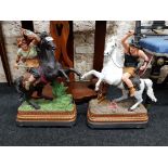 FINE PAIR OF VICTORIAN PAINTED SPELTER FIGURES