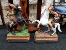 FINE PAIR OF VICTORIAN PAINTED SPELTER FIGURES