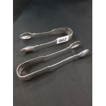 2 PAIRS OF SILVER SUGAR TONGS - ONE OF WHICH IS IRISH GEORGIAN