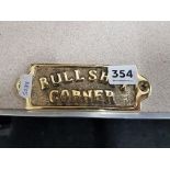 CAST IRON BULLSXXT CORNER SIGN