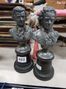 MOZART AND BEETHOVEN ANTIQUE BUSTS