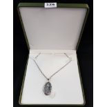 LARGE SILVER LOCKET AND CHAIN