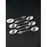 SET OGF 6 ANTIQUE SILVER TEASPOONS LONDON 1904-05 85GMS