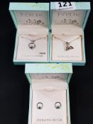 2 SILVER NECKLACES AND SILVER EARRINGS