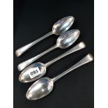 4 ANTIQUE SILVER DINNER SPOONS 311G