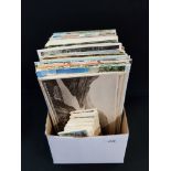 BOX OF POSTCARDS AND CIGARETTE CARDS
