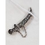 SILVER DAGGER BROOCH